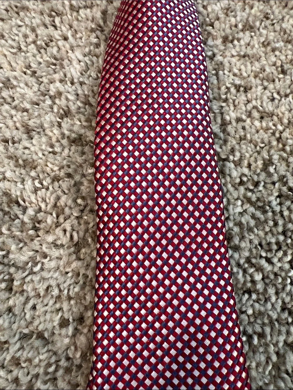 Class Club Boys Red, White and Blue Polka Dot Tie